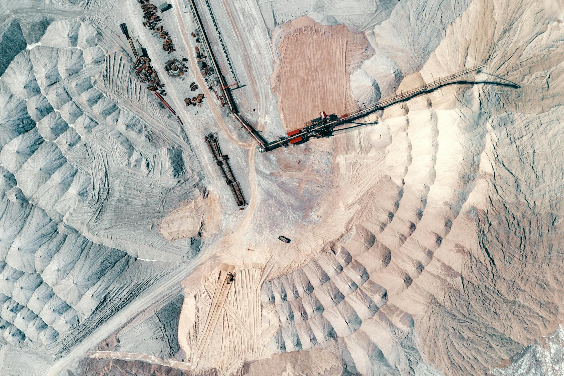 Aerial view of mining operation